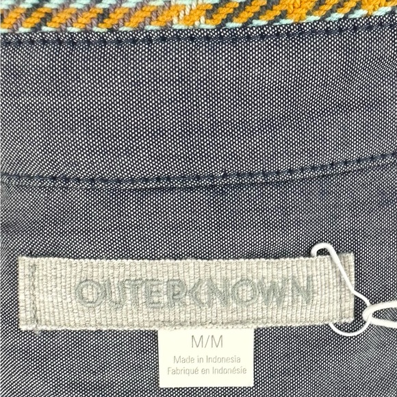 New $168 Outerknown Blanket Shirt! Rare Cumin Rogue Plaid! - Picture 9 of 14